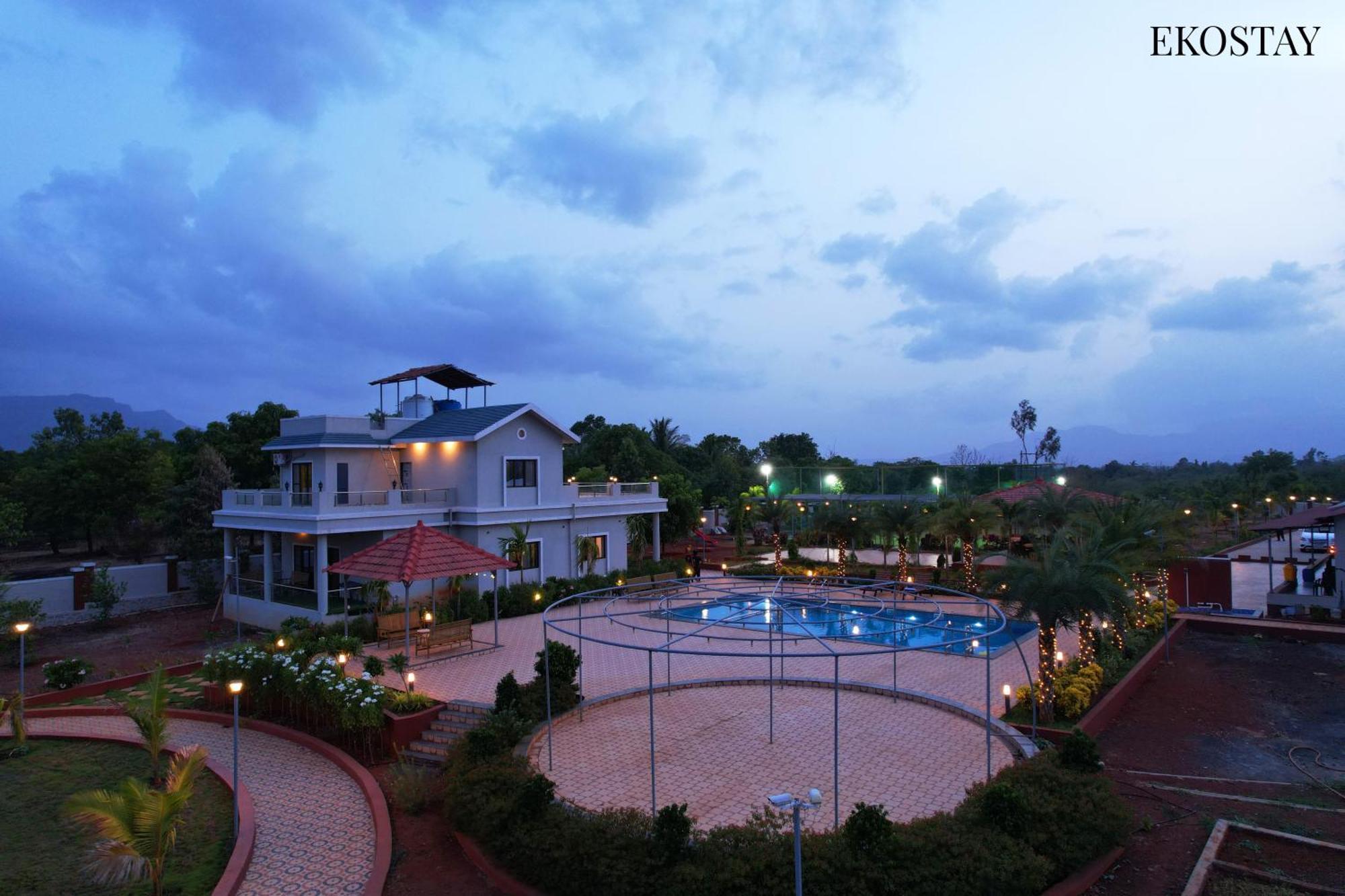 Ekostay Gold Palm Estate I Cricket Turf I Rain Dance I 2 Acre Property カルジャット エクステリア 写真