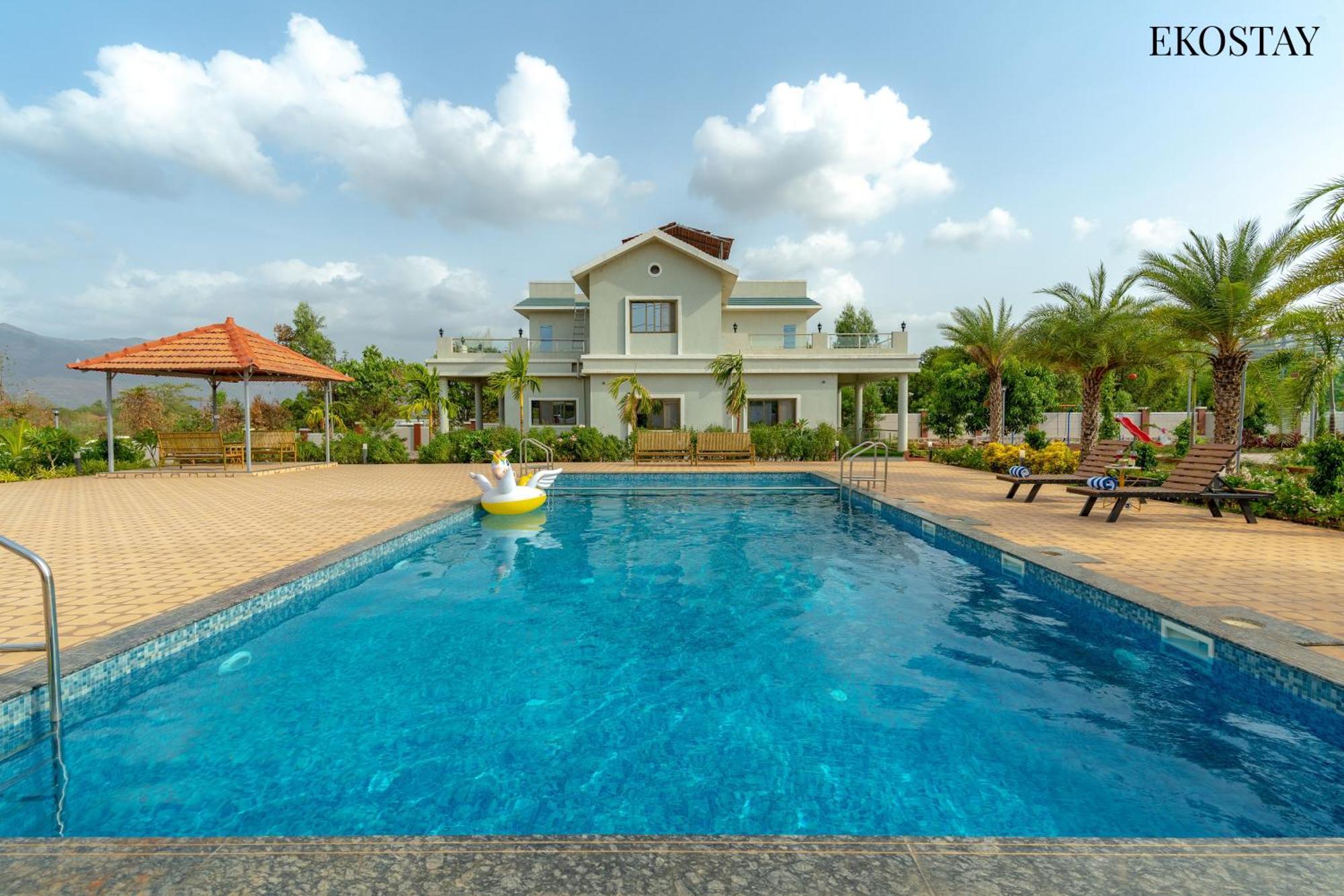 Ekostay Gold Palm Estate I Cricket Turf I Rain Dance I 2 Acre Property カルジャット エクステリア 写真