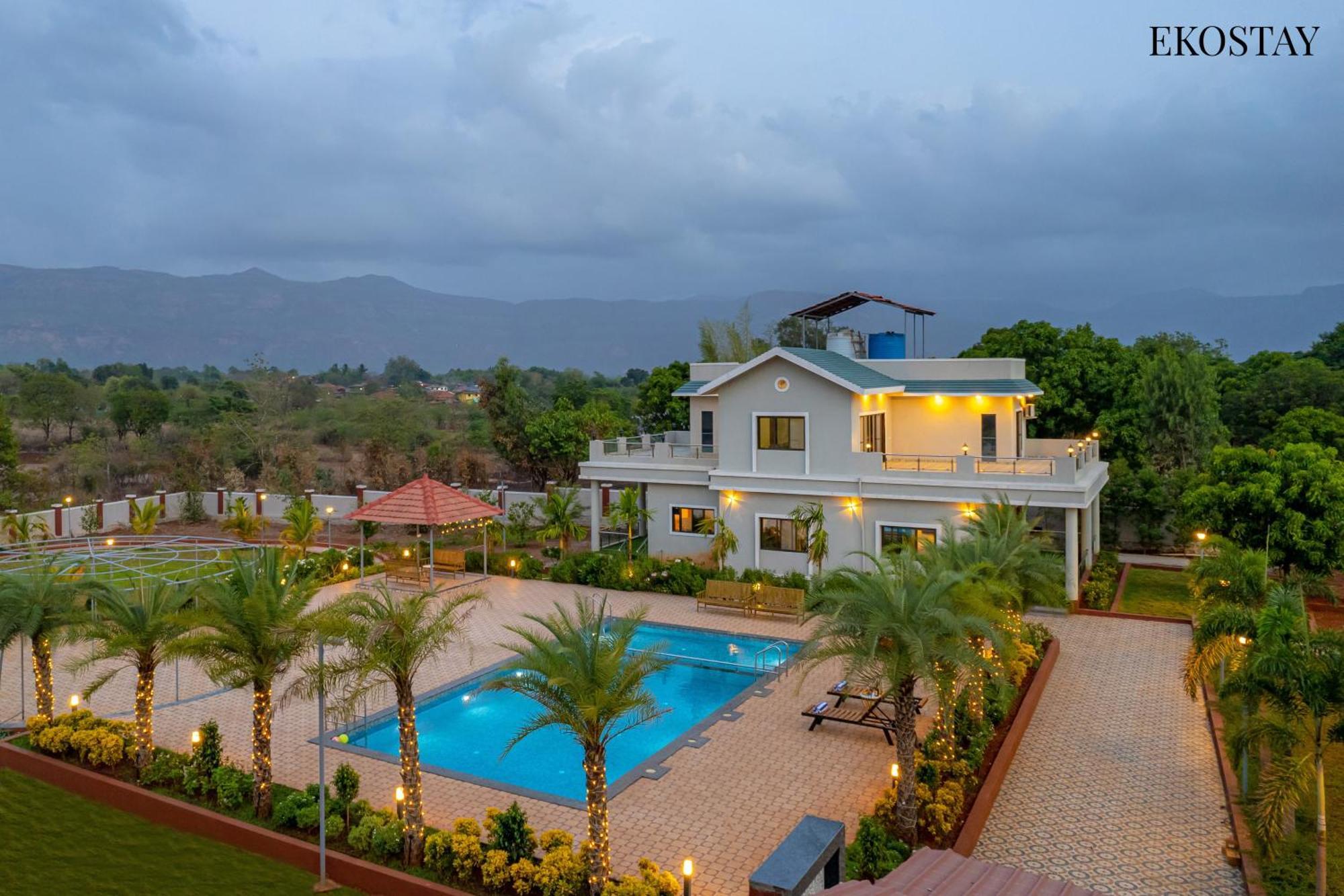Ekostay Gold Palm Estate I Cricket Turf I Rain Dance I 2 Acre Property カルジャット エクステリア 写真
