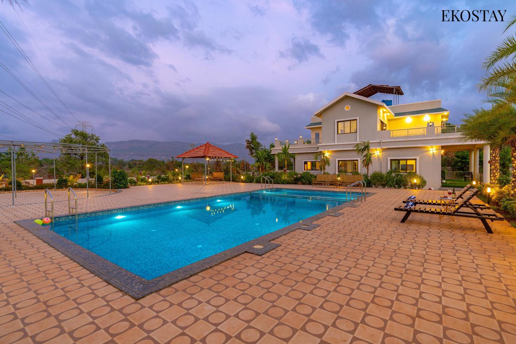 Ekostay Gold Palm Estate I Cricket Turf I Rain Dance I 2 Acre Property カルジャット エクステリア 写真