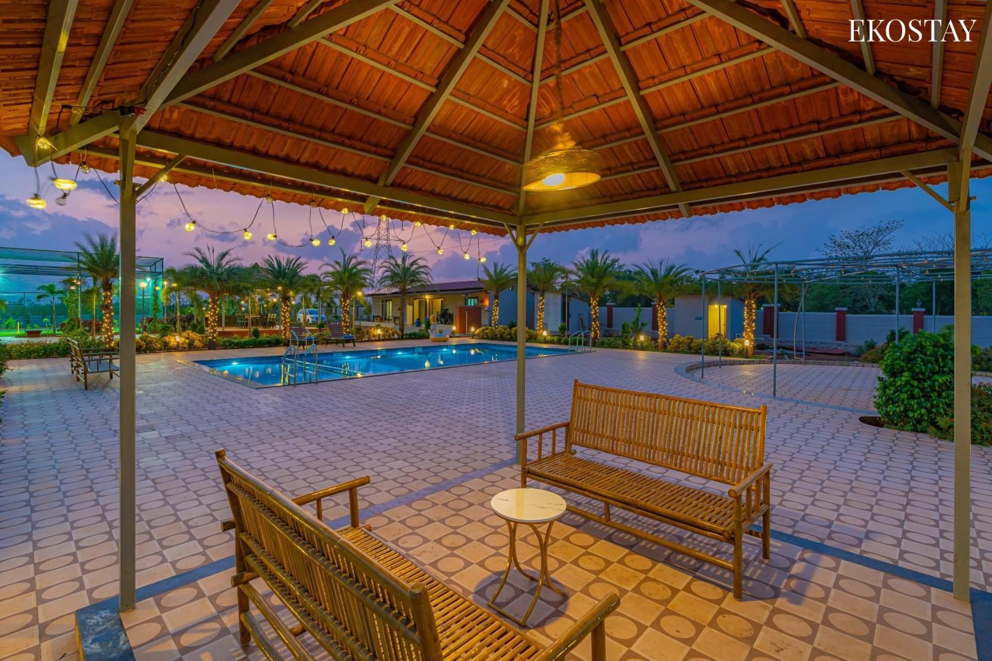 Ekostay Gold Palm Estate I Cricket Turf I Rain Dance I 2 Acre Property カルジャット エクステリア 写真