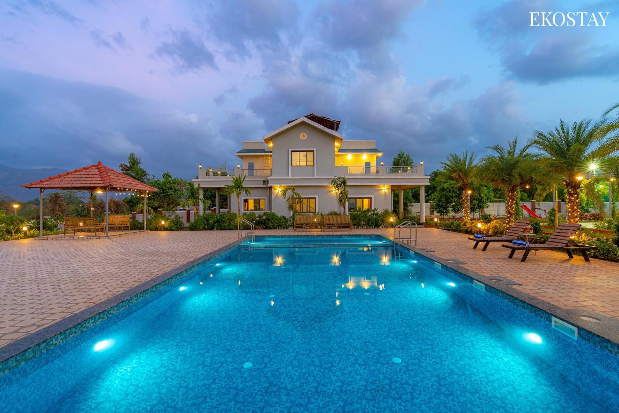 Ekostay Gold Palm Estate I Cricket Turf I Rain Dance I 2 Acre Property カルジャット エクステリア 写真